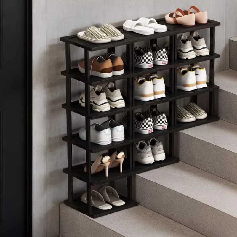 Staircase Shoe Rack for Narrow Hallway, 20cm Slim Space-Saving Organizer, Modular Entryway Storage Shelf System