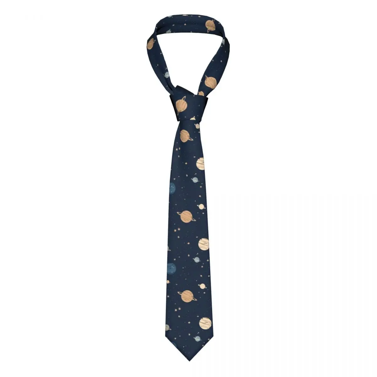 Casual Arrowhead Skinny Planets And Stars Illustration Necktie Slim Tie For Men Man Accessories Simplicity For Party Formal Tie