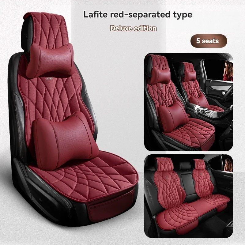 

5 Seats Semi-enclosed Full Leather Car Seat Cover For Lincoln Aviator MKZ Mark LT MKC Continental MKX MKS Accessories Protector