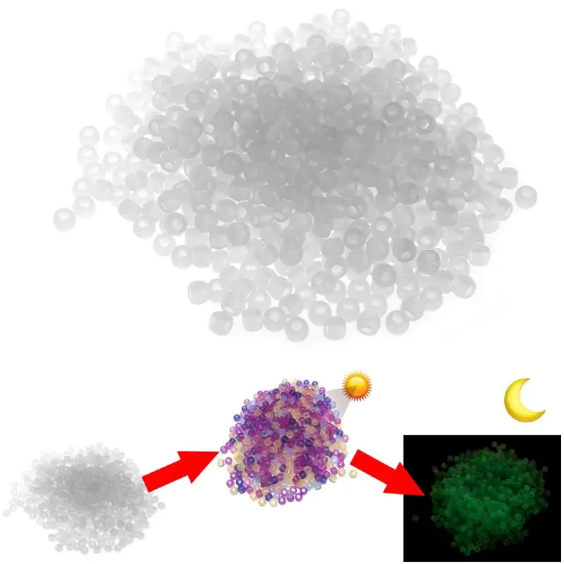Grânulos pônei plásticos reativos uv da mudança cor do grânulo 1000 pces brilha diybeads escuros