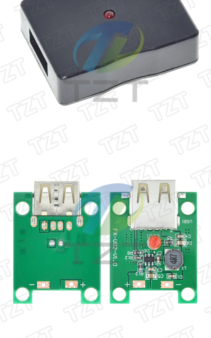 TZT 1/3 Stück 5V 2A Solarpanel Powerbank USB-Ladegerät Spannungsregler 6-20V auf 5V Step-Down-Modul mit LED-Anzeige – Detail 8
