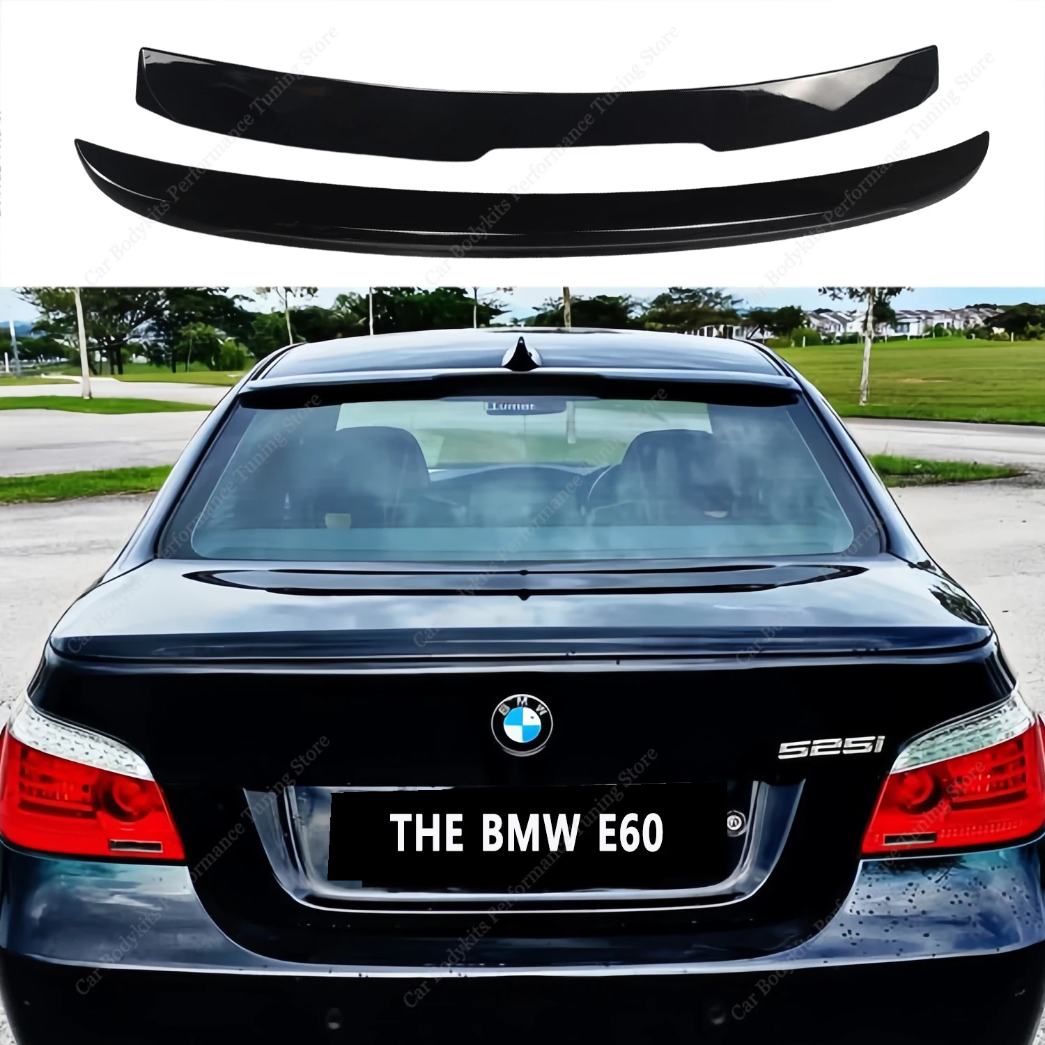 MP Style Rear Spoiler&MP Style Rear Roof Wing For BMW E60 5 Series 520d 530i 530d 535i M5 Rear Bodykits Tail Tuning 2003-2009