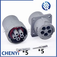DEUTSCH gris conector impermeable de 5 pines HD16-5-16S HD10-5-16P HD10 1,5 serie enchufe de diagnóstico ignífugo con pines