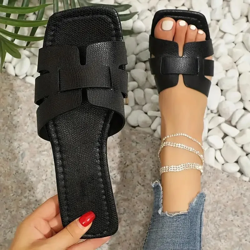 Summer New Women's Slippers Flat Bottom Non-slip Outdoor Open Toe Beach Women's Sandals Sexy Fashion Design Slides Woman Shoes