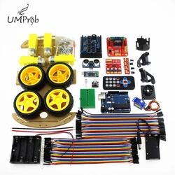 4WD Bluetooth Multi-Functional DIY Smart Car For Arduino Robot Education R3 Starter Kit