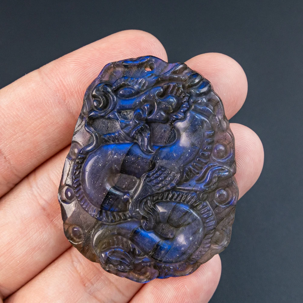 

Подвески из натурального лабрадорита 50X40X8 мм, желтая, синяя вспышка, 1 шт., резные кабы с драконом для изготовления ювелирных изделий, ожерелья, поделки