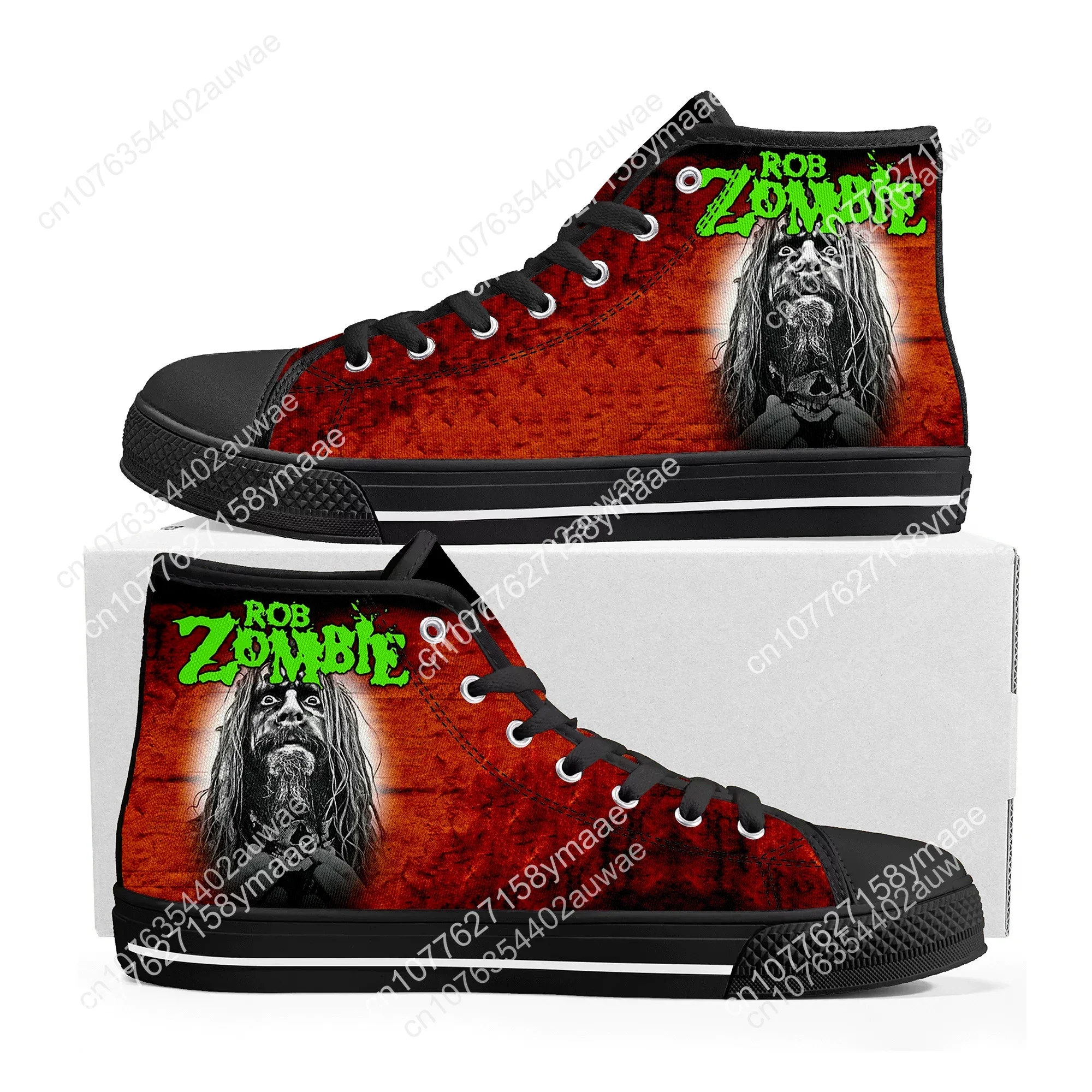 Rob Zombie Rock Singer High Top High Quality Sneakers Men Women Teenager Children Canvas Sneaker Casual Couple Shoes Custom Shoe