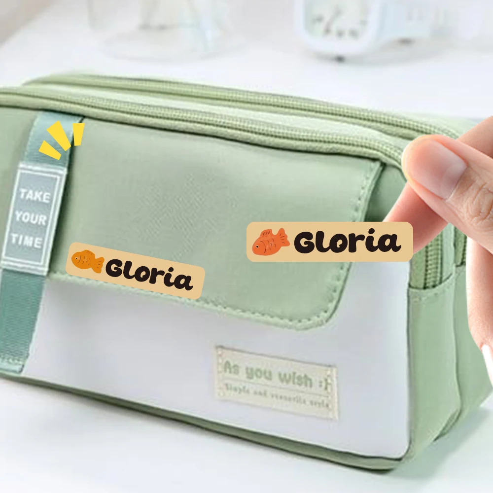 Custom clownfish Name Sticker,Transparent Waterproof Stickers for Kids,diy Name Labels for School Bag Bottles Pen Mug Uniform view 5
