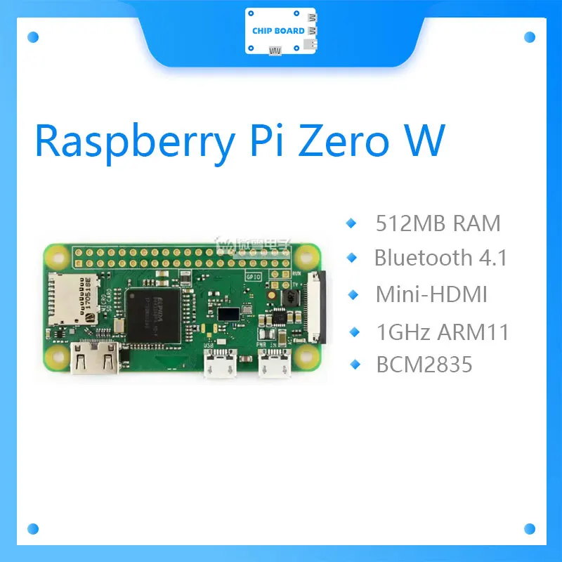 

Raspberry Pi Zero W Wireless Pi 0 with WIFI and Bluetooth 4.1 1GHz CPU 512MB RAM,1GHz ARM11 single-core