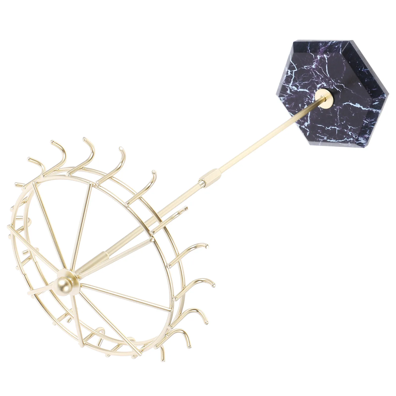 

Jewelry Display Stand Hanging Umbrella Design Tabletop Necklace Earring Bracelet Ring Organizer Rust Resistant Metal ABS Stable