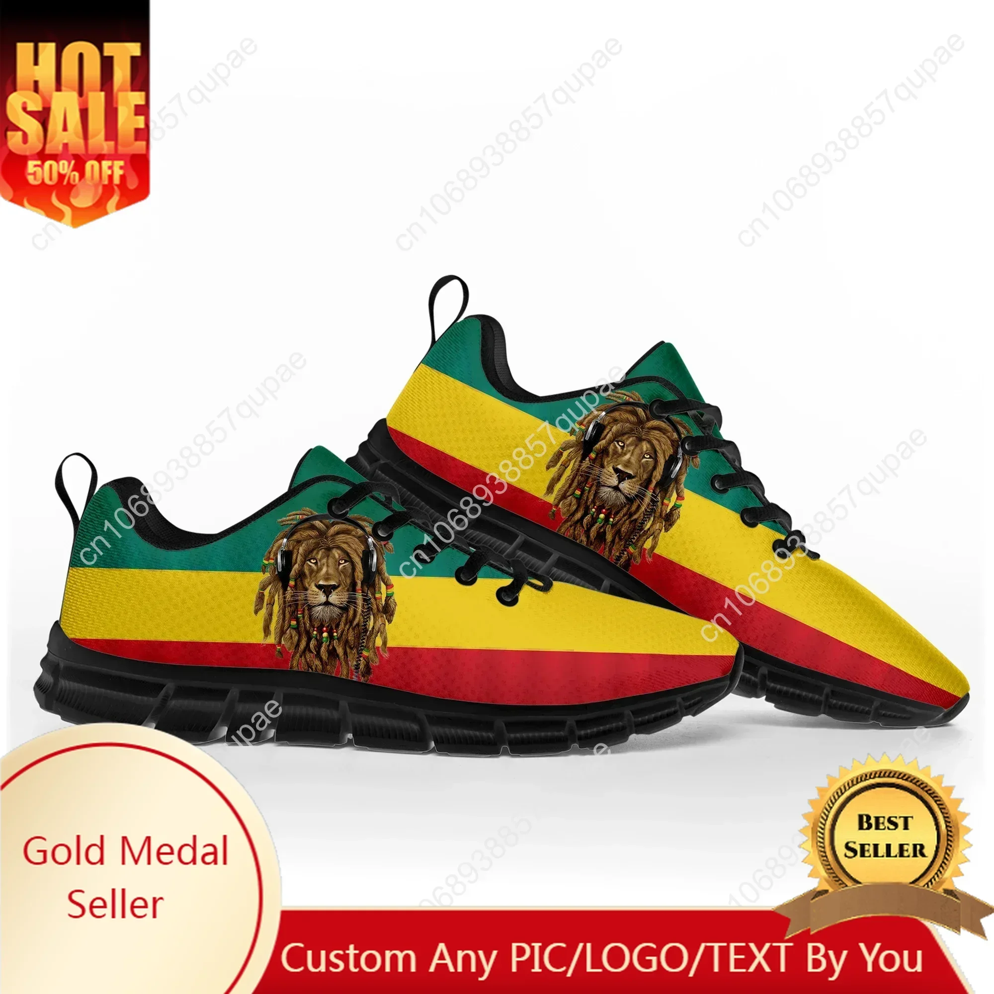

Reggae Rastafarian Rasta Rastafari Lion of Judah Sports Shoes Mens Womens Teenager Sneakers Casual Couple Shoes