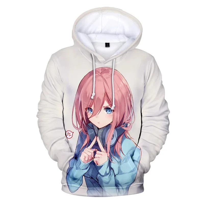2025 yiyi3D Nakano Miku Pakaian Anak Laki-Laki Perempuan Kawaii Manga Hoodies Anak-anak Sweatshirts The Quintessential Quintuplets Hoodie Pria Wanita