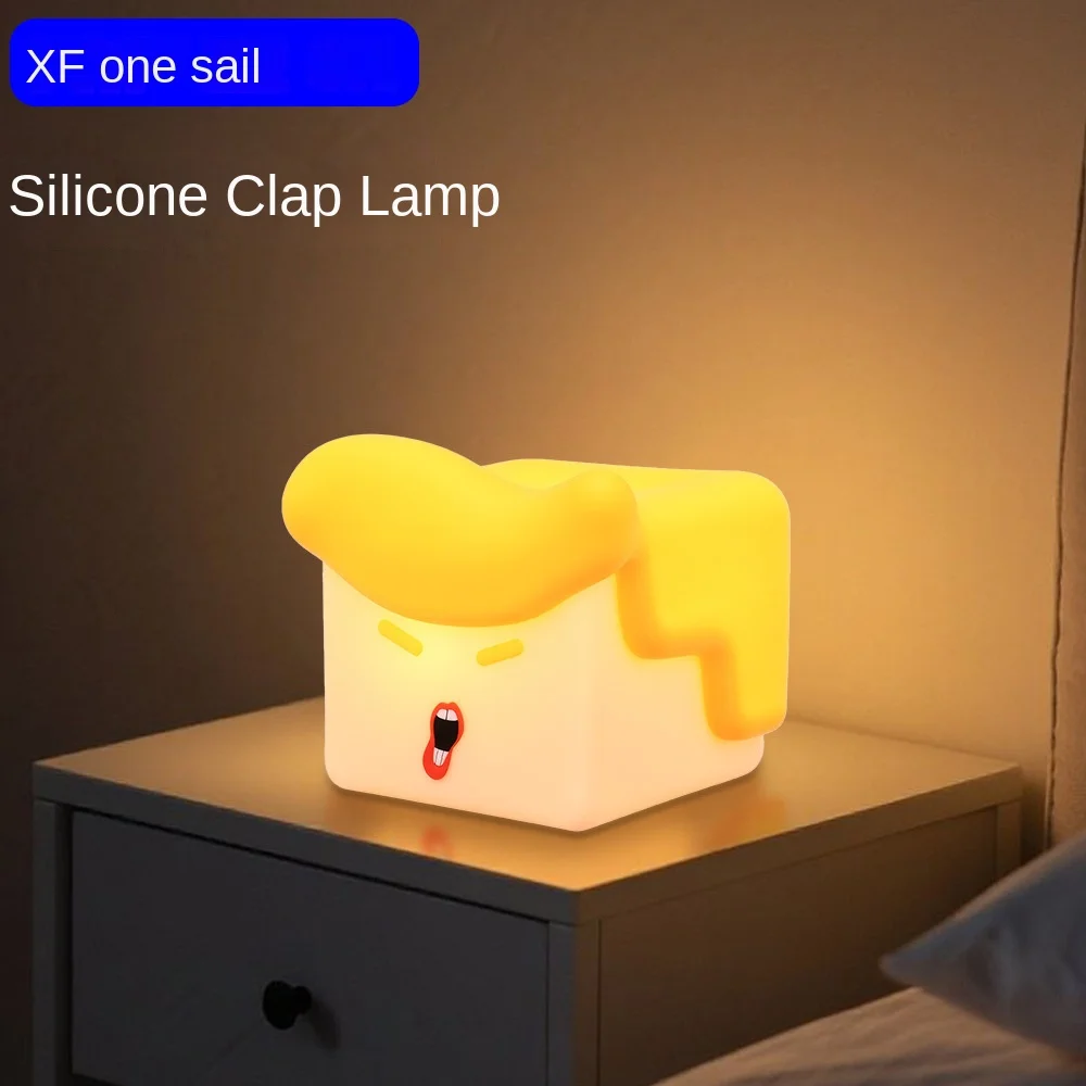 

Cross-border new product creative night light silicone pat light USB charging bedroom bedside decoration decompression desktop