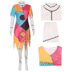 Adult Women nightmare before christmas Halloween Sally Dress Costume