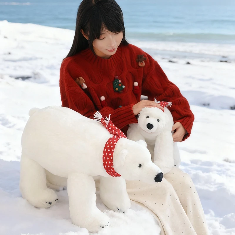 45/60CM Simulation Eisbär Plüsch Spielzeug Nette Stofftier Kissen Bär Puppen Für Geburtstag Weihnachten Geschenke – Detail 7