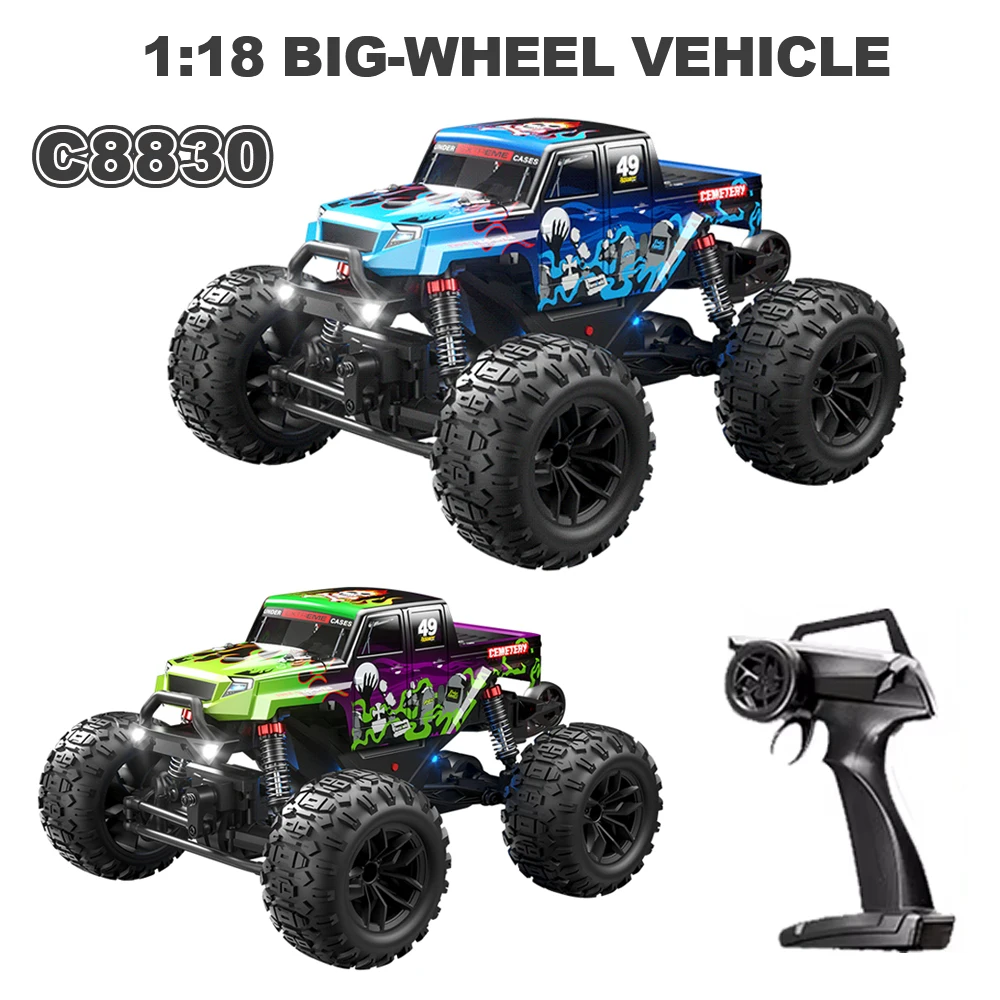 

C8830 1/18 RC Truck 4WD Off-road Big-wheel 2.4G Carbon Brush Rugged All Terrain Climbing Vehicle Toys for Children Kids Gifts
