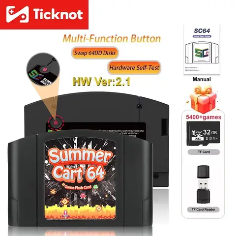 SummerCart64 Game Card For Nintendo 64 Game Cartridge For ED 64 Nintendo N64 Console