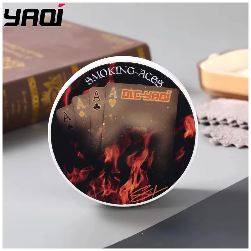 YAQI Smoking Aces Mens Gift Atisan 170g Shaving Soap Wet Shave Tools for Men Traditional Handmade Boyfriend's Gift 2026