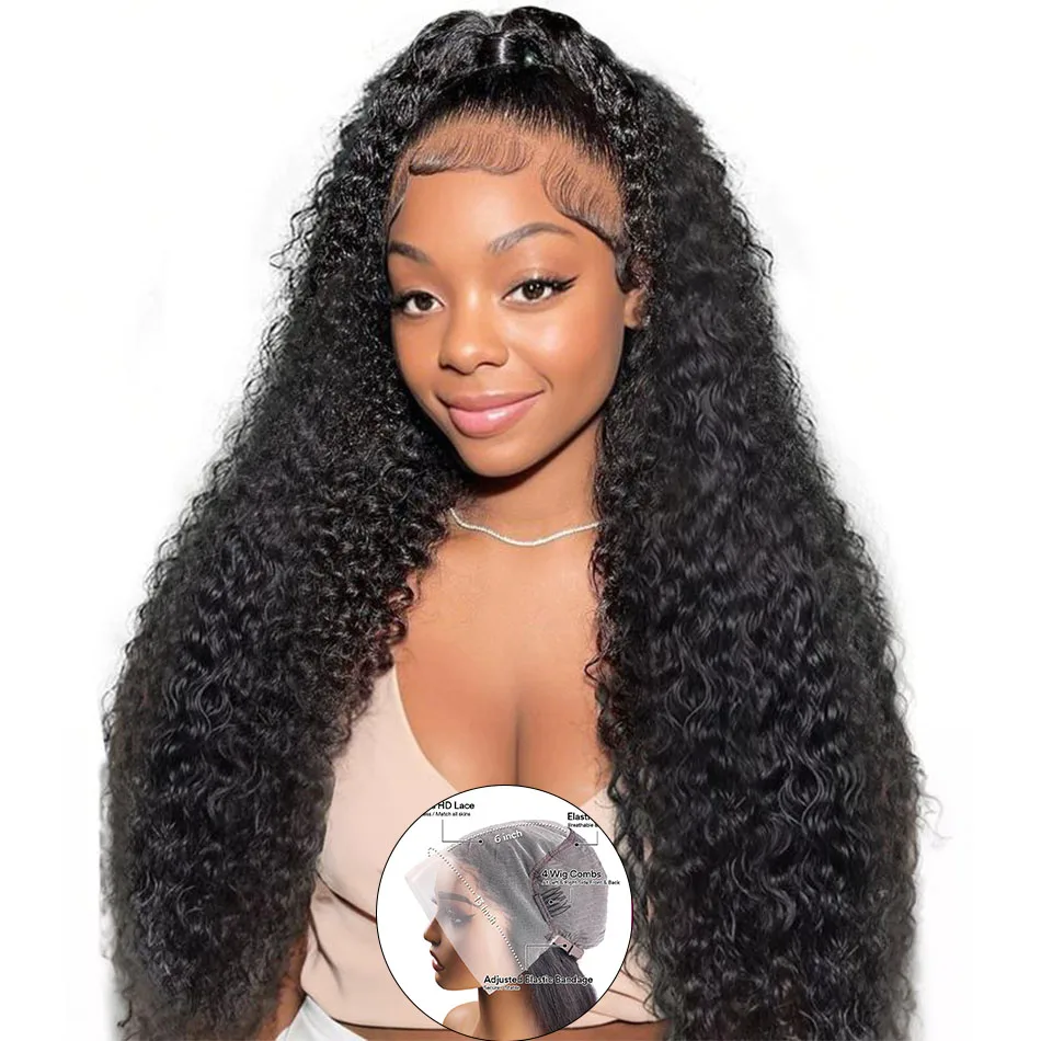 

Water Wave HD Lace Front Wig Human Hair Natrual Black 13x6 Transparent Lace Front Wigs For Women 100% Brazilian Human Hair Wigs