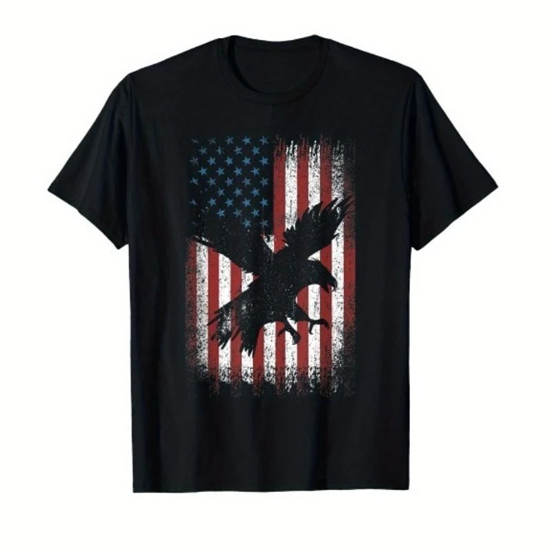

American Flag Eagle Shirt Vintage Patriotic Graphic Tee for Men July 4th Gift Independence Day Freedom T-Shirt 2025