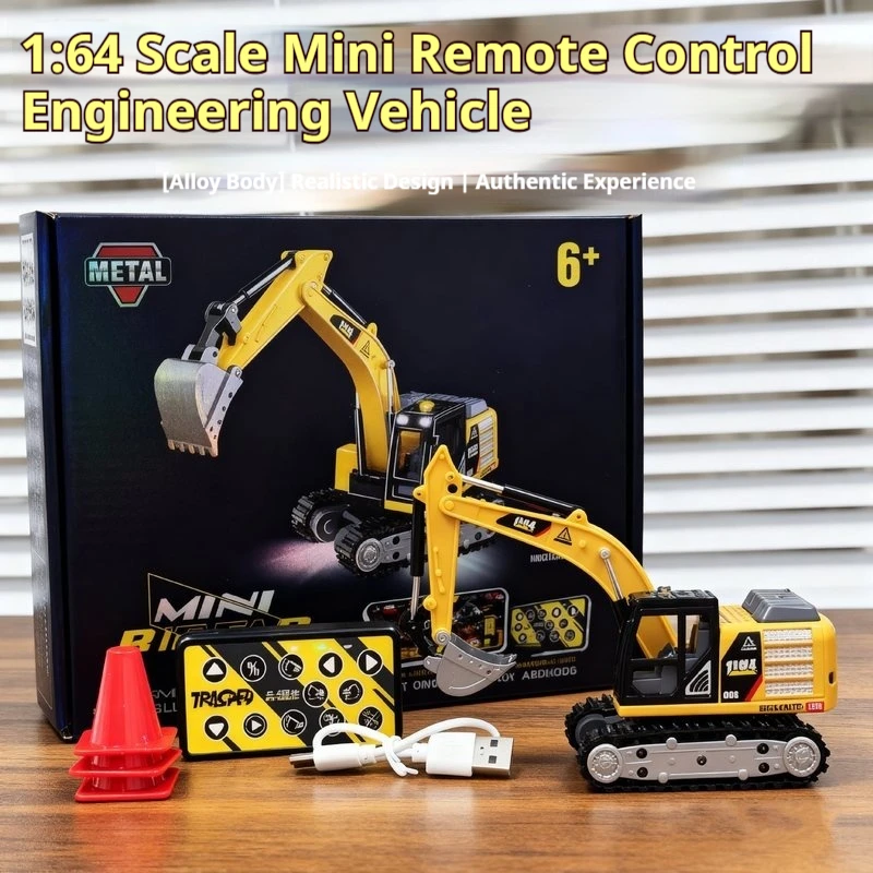 New Hg4-301 RC Truck Electric Remote Control Excavator Simulation Alloy Engineering Vehicle Toy Car Bulldozer Model Toy Gifts
