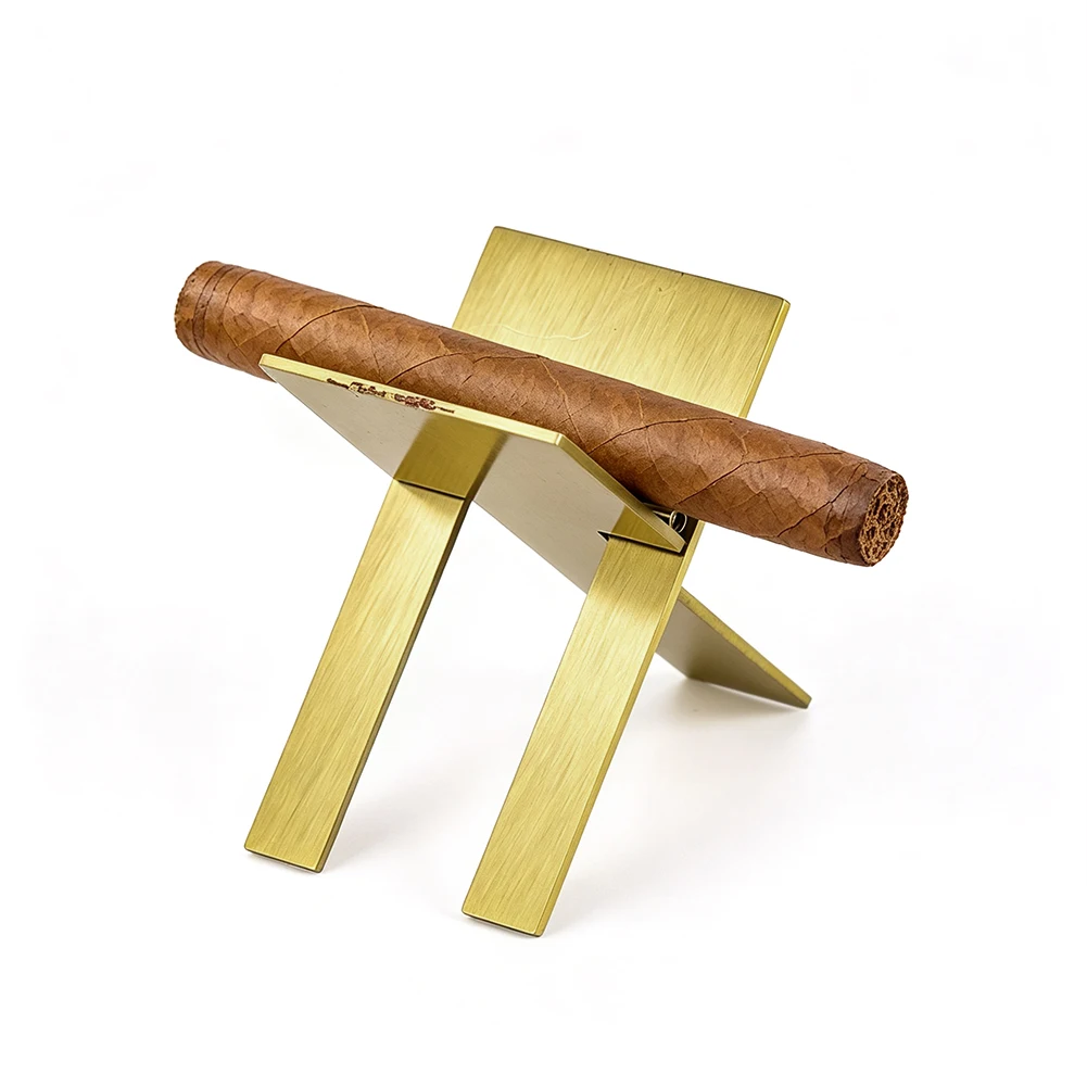 Foldable Cigar Holder Stand Rest Stainless Steel Portable Travel Display Rack Shelf Cigar Supplies Smoking Accessories Men Gifts