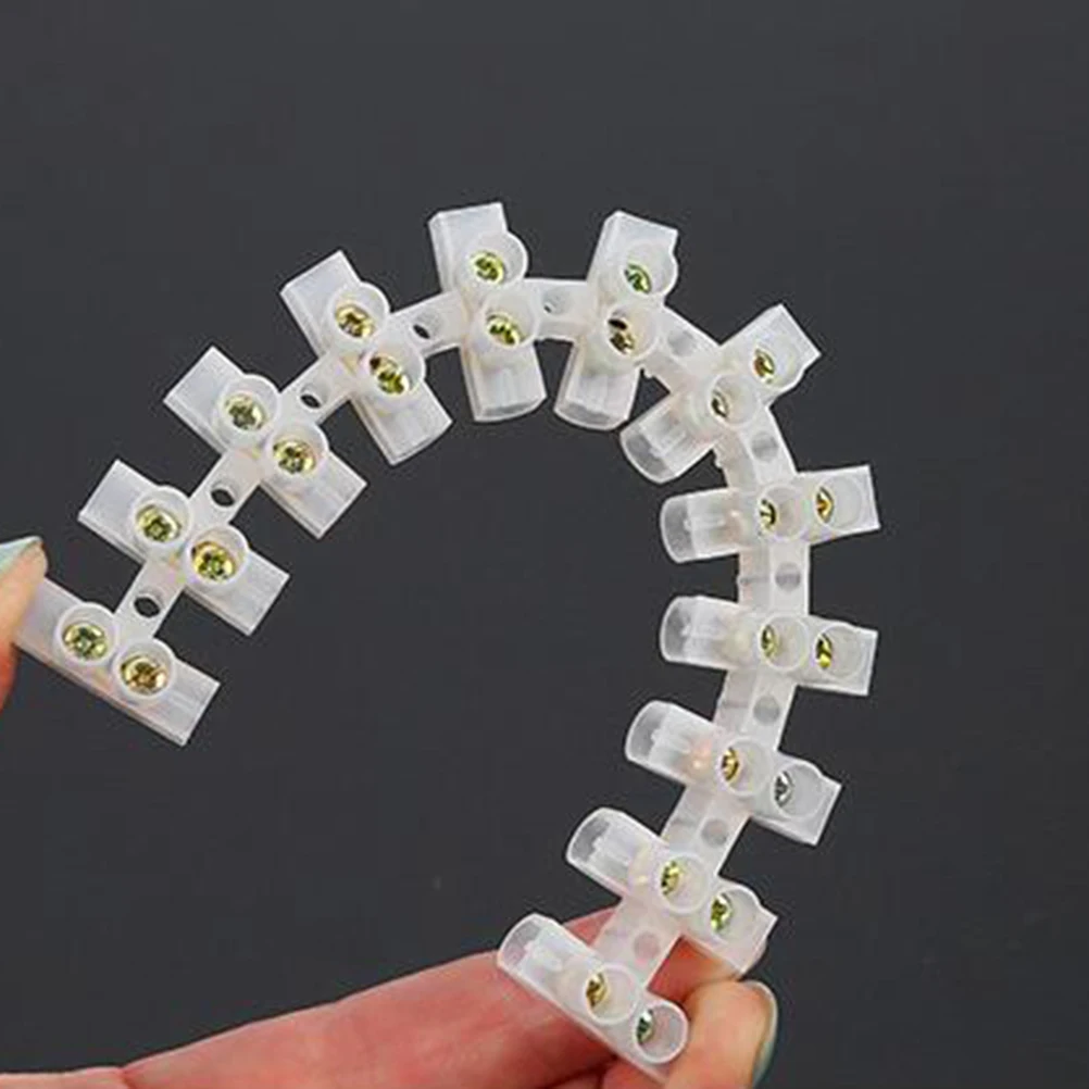 

10Pcs Screw Terminal Strip 12-Position Two Row 10A Terminal Block Transparent Electrical Wire Connector for Home Appliance