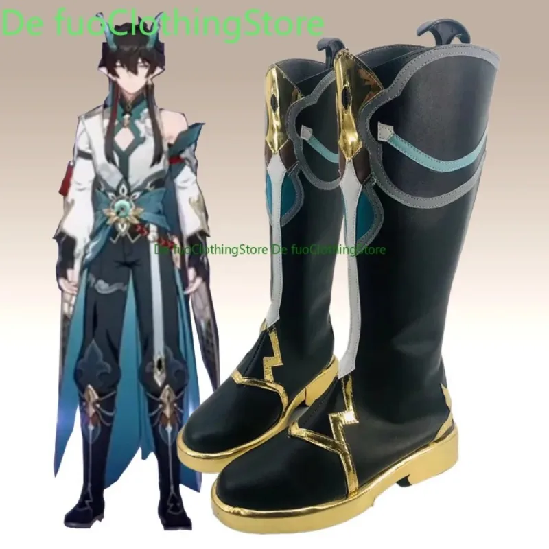 Defuo Honkai: Star Rail Imbibitor Lunae Dan Heng Cosplay Shoes Anime Game Role-playing Shoes And Boots Halloween Party
