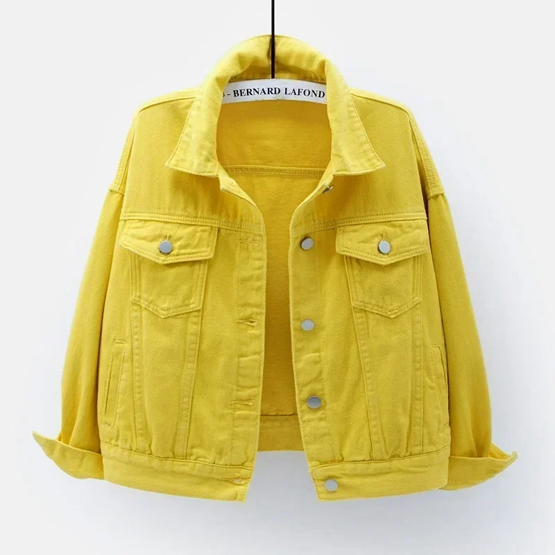 Jacket Women Jeans 2026 Jean Jackets for Women Coat Veste Femme Purple White Yellow Mujer Red Pink Blue Black 3xl 4xl 2025