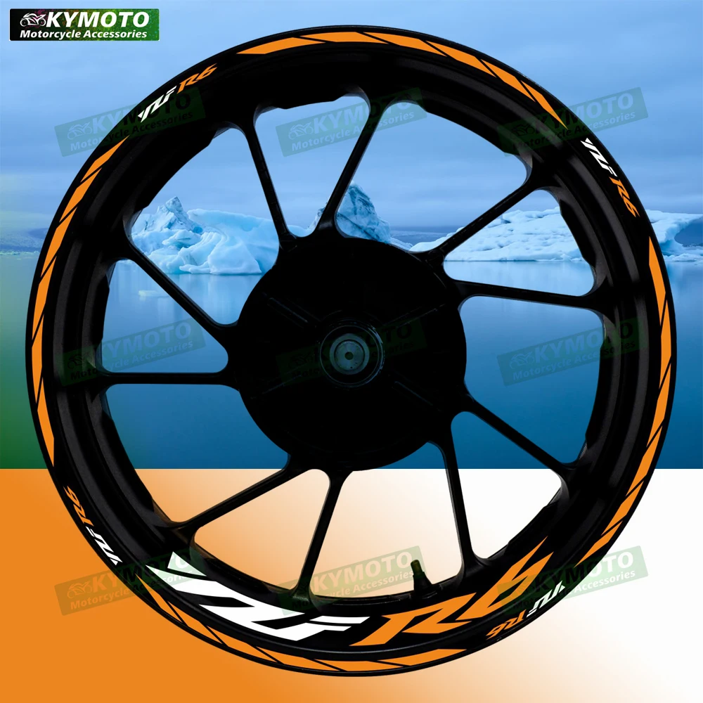 

Аксессуары для мотоциклов YZF R6 R 6, 17-дюймовые наклейки на передние и задние колеса, обтекатель ступицы, модифицированные светоотражающие наклейки на обод колеса