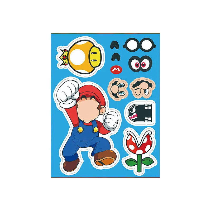 8 pezzi Super Mario Bros Puzzle adesivo Cartoon fai da te bambini decalcomanie assemblare puzzle adesivi educativi ragazzi ragazze giocattoli divertenti regali