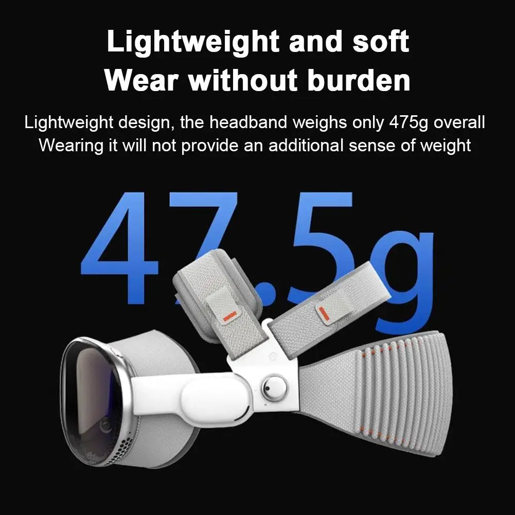 애플 비전 프로용 편안한 조정 가능한 힘 분배 균형 감압 헤드밴드, VR 유리 액세서리