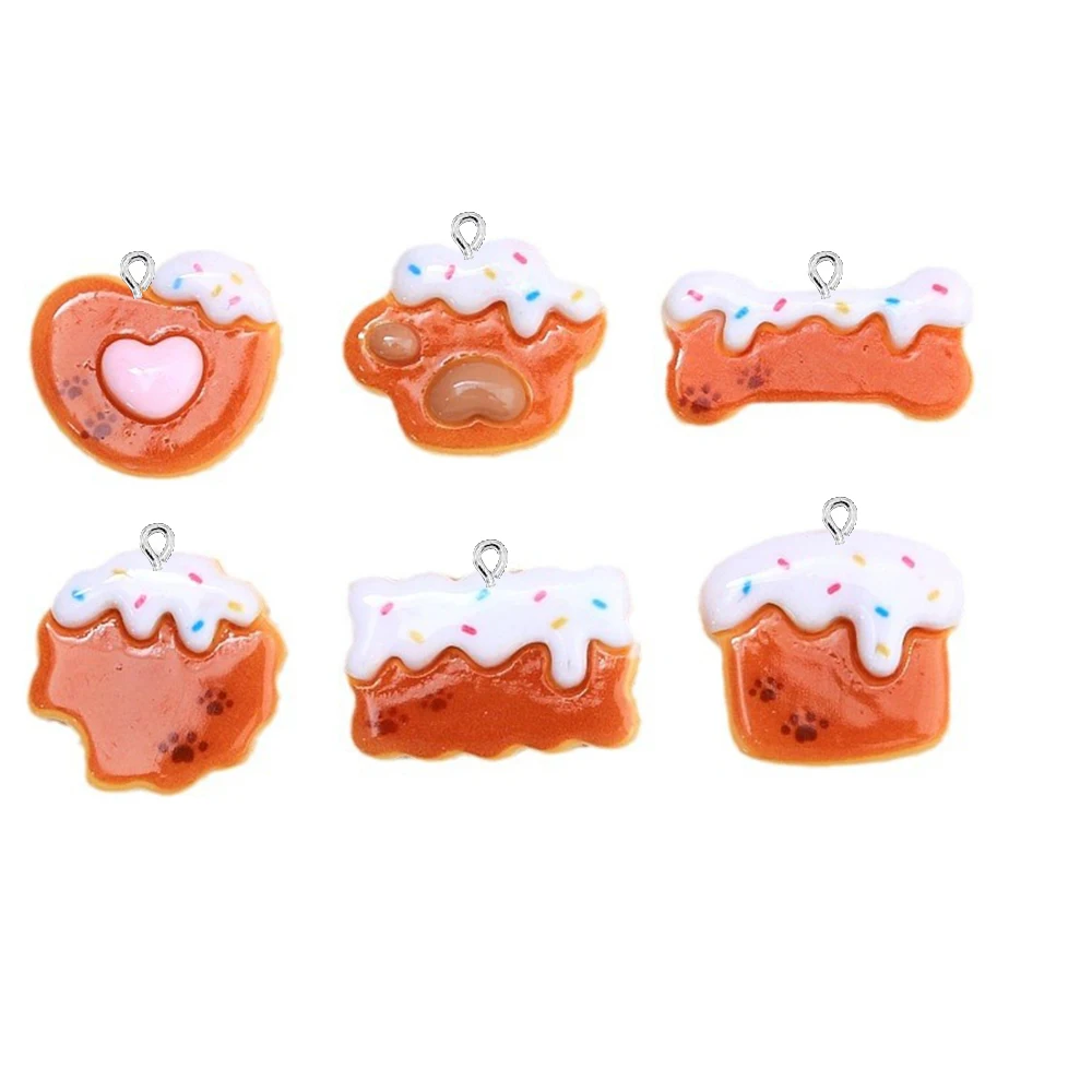 10PCS Shiny Claw Biscuits Series Flat Back Charms For Earrings Bracelet Hairpin DIY Jewelry Pendants Decoration Accessories