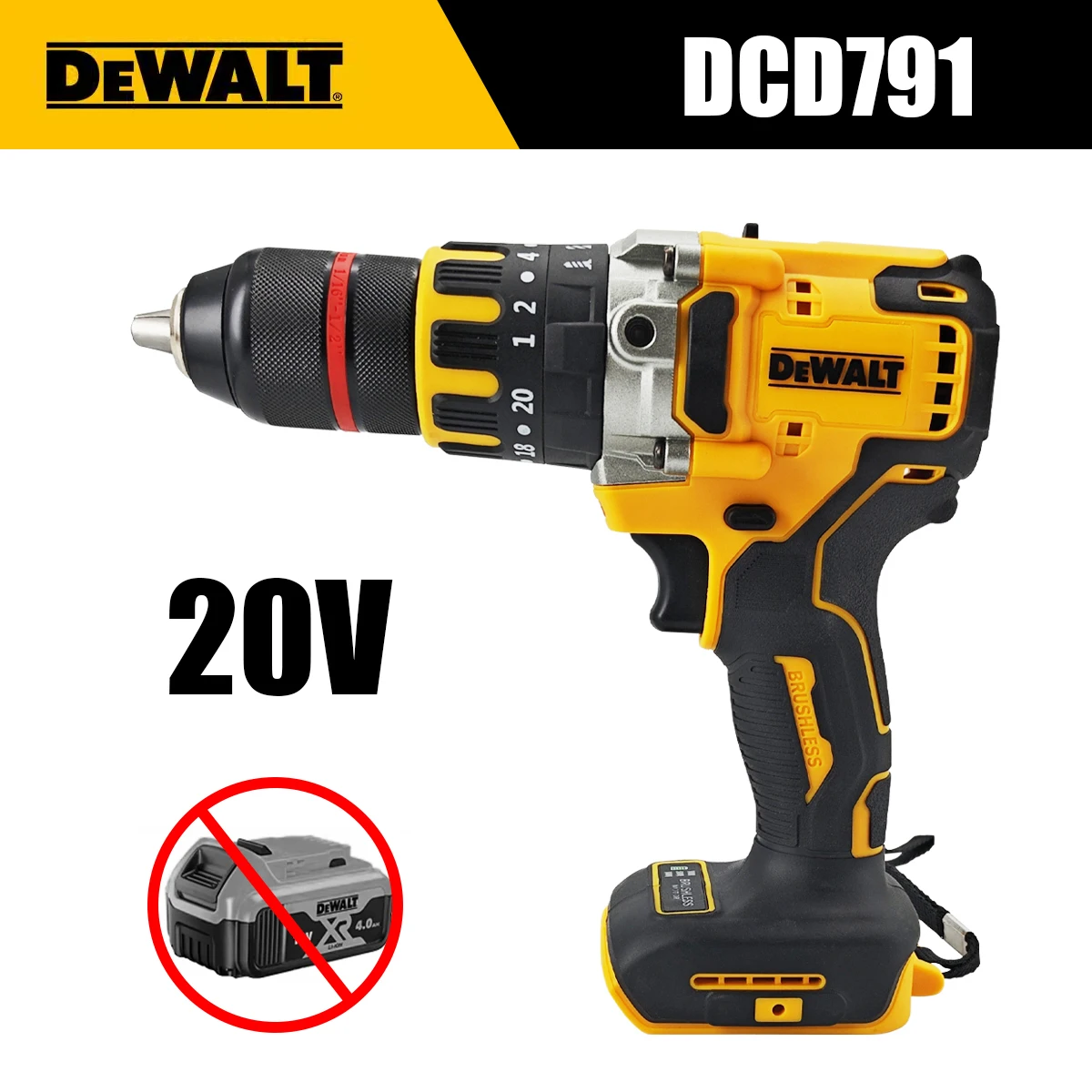 dewalt-dcd791-compact-cordless-drill-brushless-motor-drill-screwdriver-multi-functional-drive-home-rechargeable-electric-tool