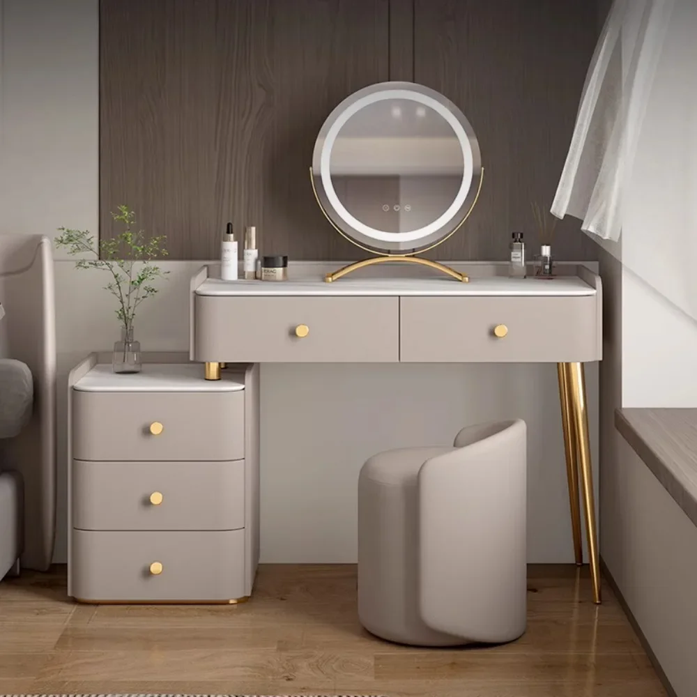 الفتيات الفاخرة خلع الملابس الجدول ماكياج أمشاط المنظم الحديثة التجميل خلع الملابس الجدول مجوهرات خشبية Meuble دي Chambre الأثاث #1