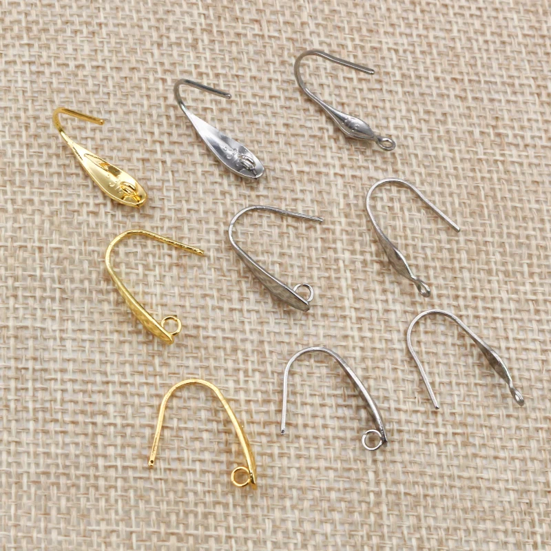 

20pcs 20*10mm 316 Stainless Steel Gold Plated High Quality Earring Hooks Wire Settings Base Settings Whole Sale
