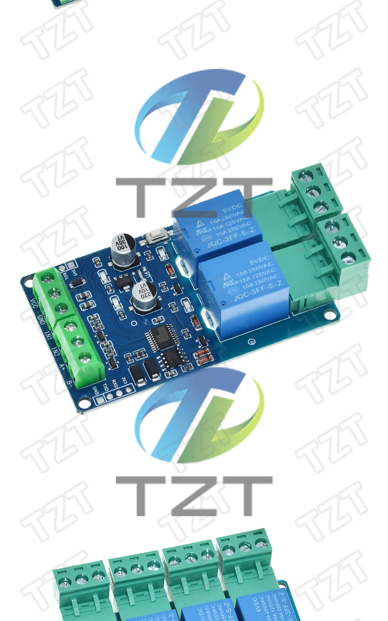 Modbus-RTU Relaismodul 1/1/2/4/8 Kanäle 10A 5V 12V 24V Schalter Eingang Ausgang Optokoppler-Isolation RS485 TTL – Detail 11