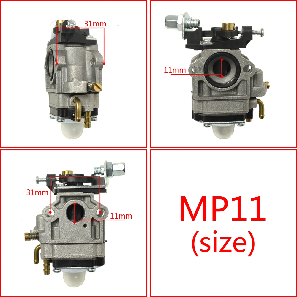 11mm 15mm Carburetor for MP11 MP15 43CC 52CC CG430 CG520 BC430 BC520 4 Stroke Engine Grass Cutter