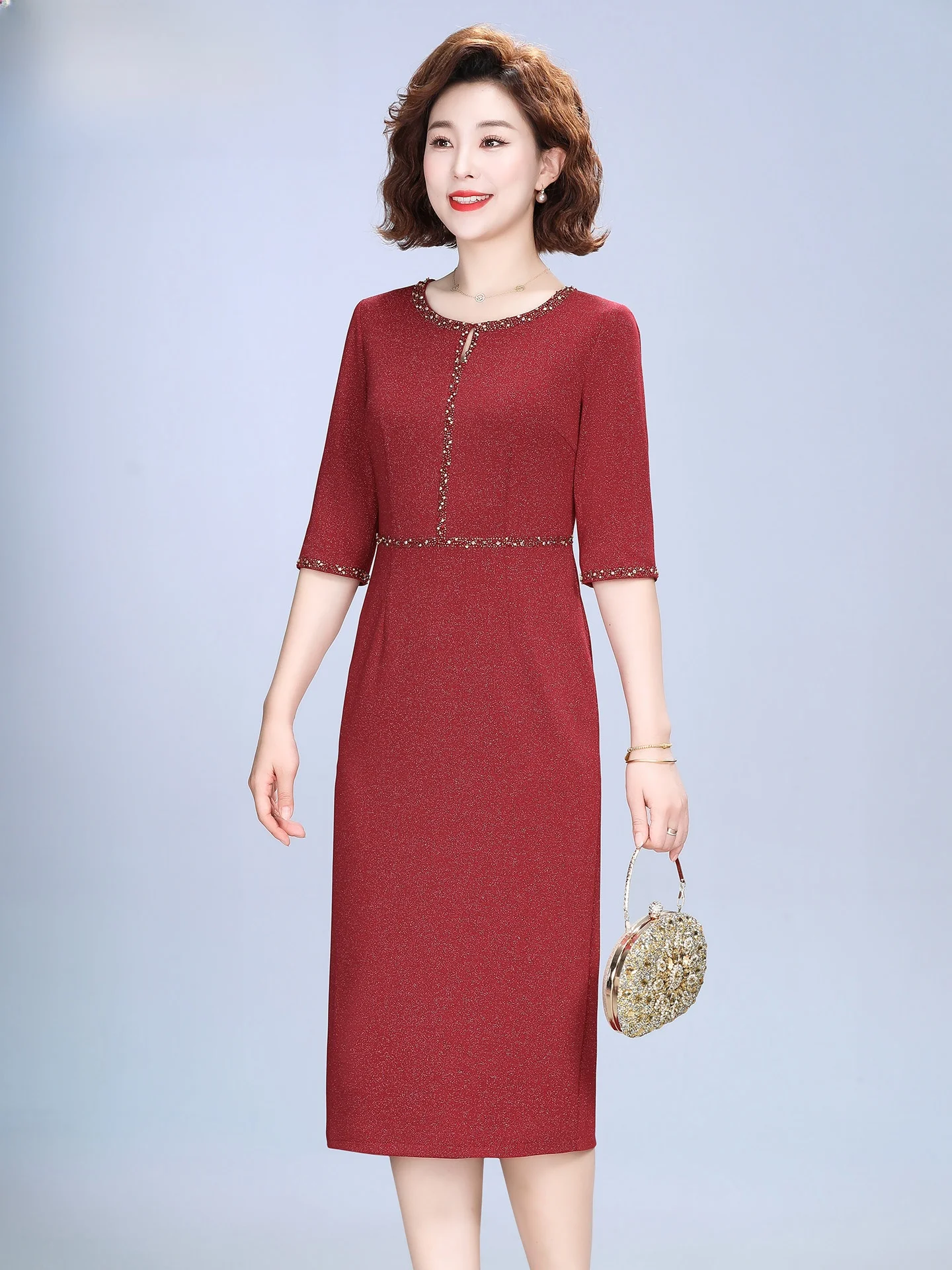 

Hengyuanxiang Wedding Dress Elegant Style Young Mom Wedding Ceremony Dress Middle Aged Women Spring Summer Fashionable Dress