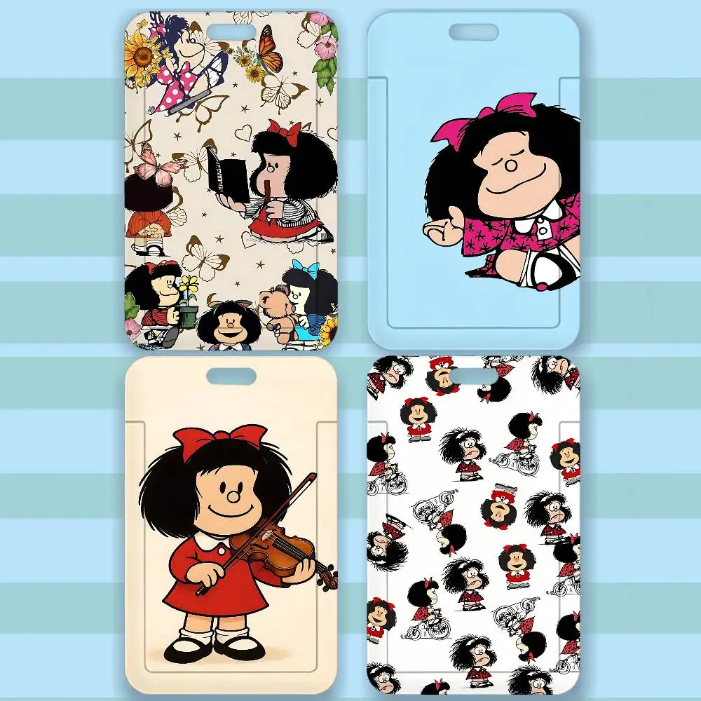 Cute M-Mafalda ID Holder With For Office School Name Card Credentials Case
