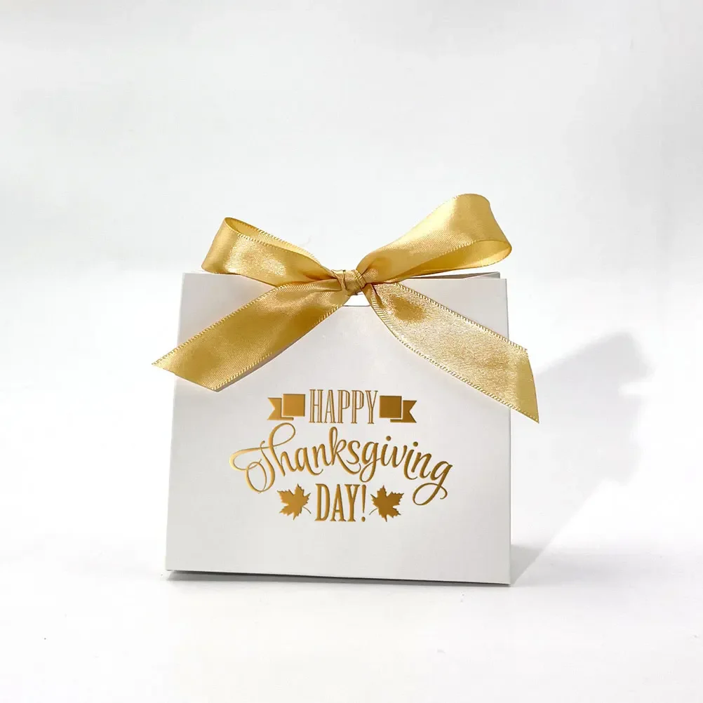 Happy Thanksgiving Candy Box Favor Gift Bag Box Fall Harvest Party Candy Boxes Thanksgiving Party Treat Goody Boxes for Pastry