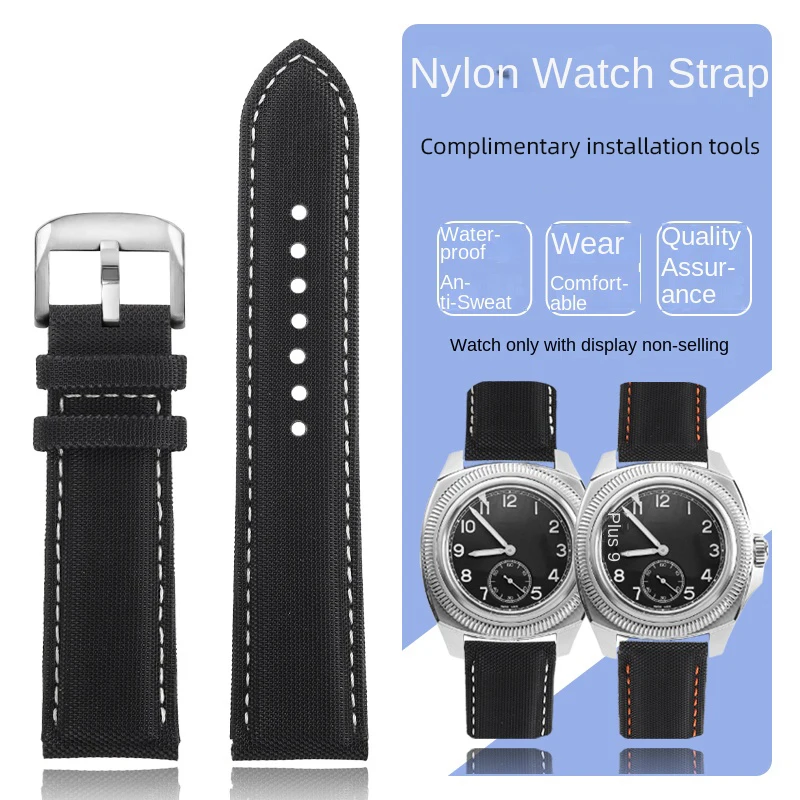 Waterproof nylon leather strap for Longines Bracelet Heritage series L2.838.4.53.0 watchband Czech Air Force 1935 strap 22mm men