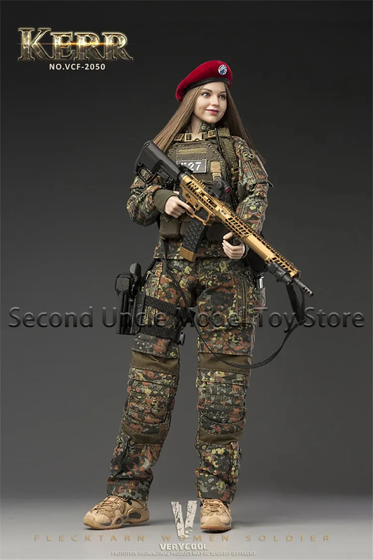 VERYCOOL VCF-2050 1/6 Flecktarn أنثى الجندي كير ديبان التمويه مجموعة كاملة عمل نموذج لجسم لعب لمحبي الهدايا في الأوراق المالية