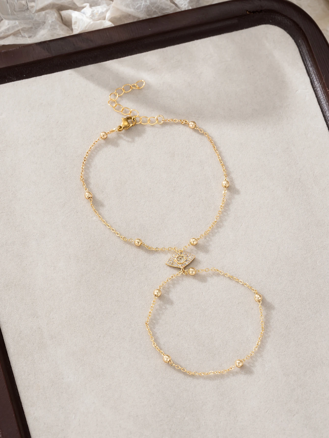 بسيطة ومبتكرة مكعب زركونيا قلادة عين الشيطان، سوار الاصبع، مجوهرات مهرجان الموسيقى