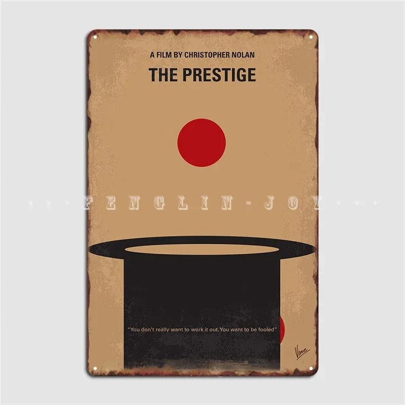 The Prestige Minimal Movie Poster Two Stage Ma Metal Plaque Poster Cinema Kitchen Kitchen Custom Wall Decor Tin Sign Poster
