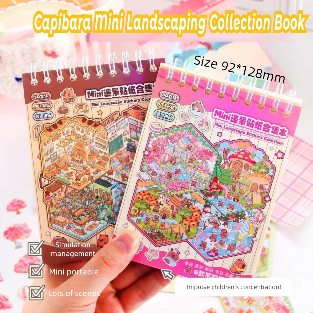 

Multiple-topic PET Miniature Landscape Sticker Collection Mini Decompression 3D Landscape Sticker DIY Toy Game Stickers Gifts