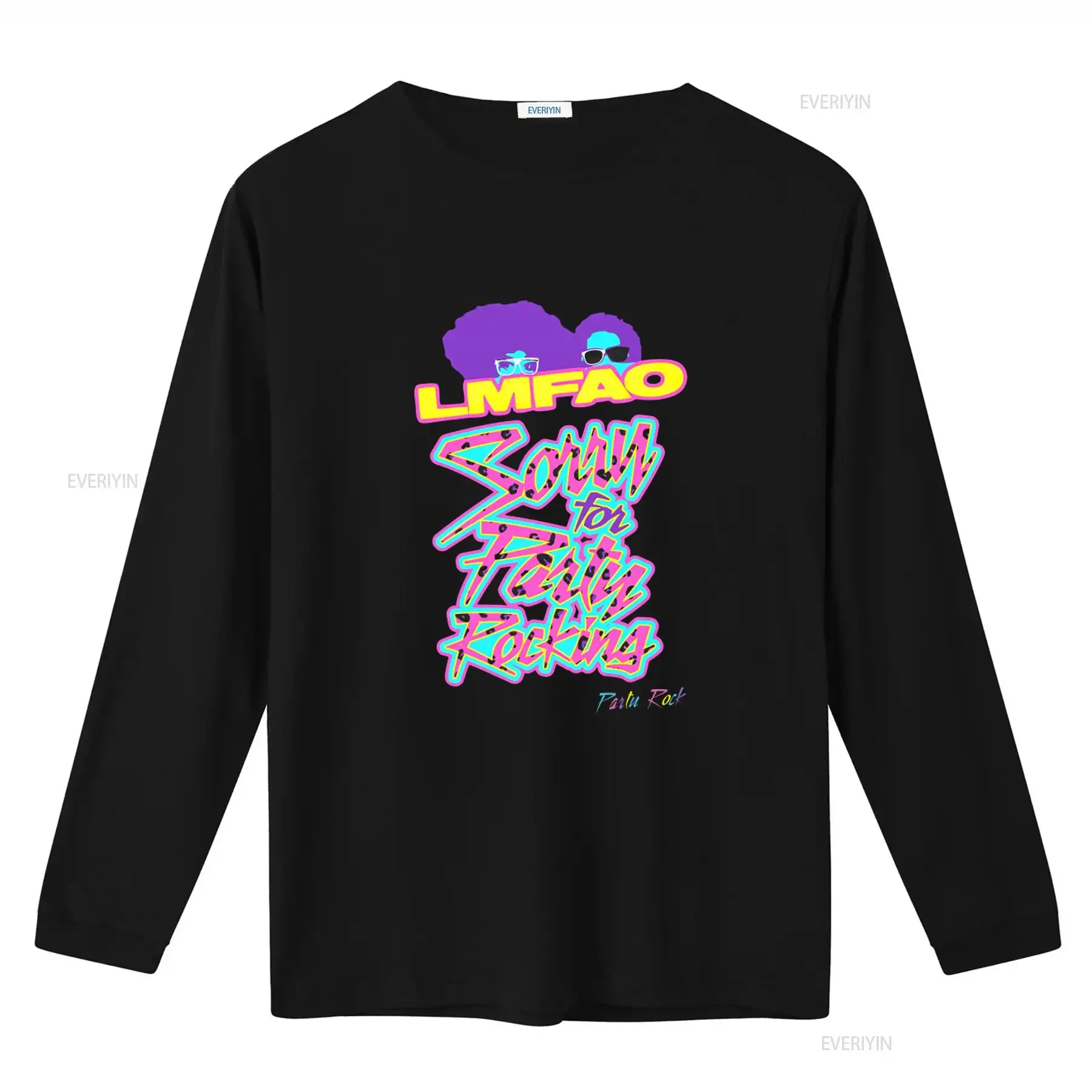LMFAO Sorry for Party Rocking T Shirt Vibrant Neon Design Retro Style Perfect Music Lovers and Enthusiasts vintage Washed