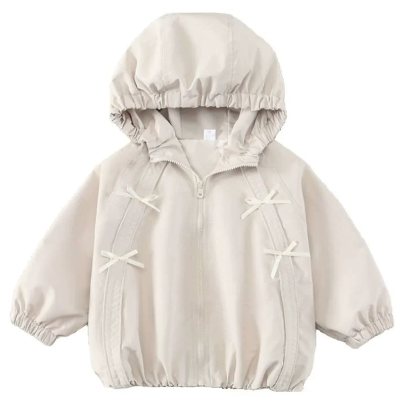 Girls' assault Jacket New Item Toddler Topcoat Baby Girls' Outerwear Spring and Autumn Hooded Top Children's Clothing