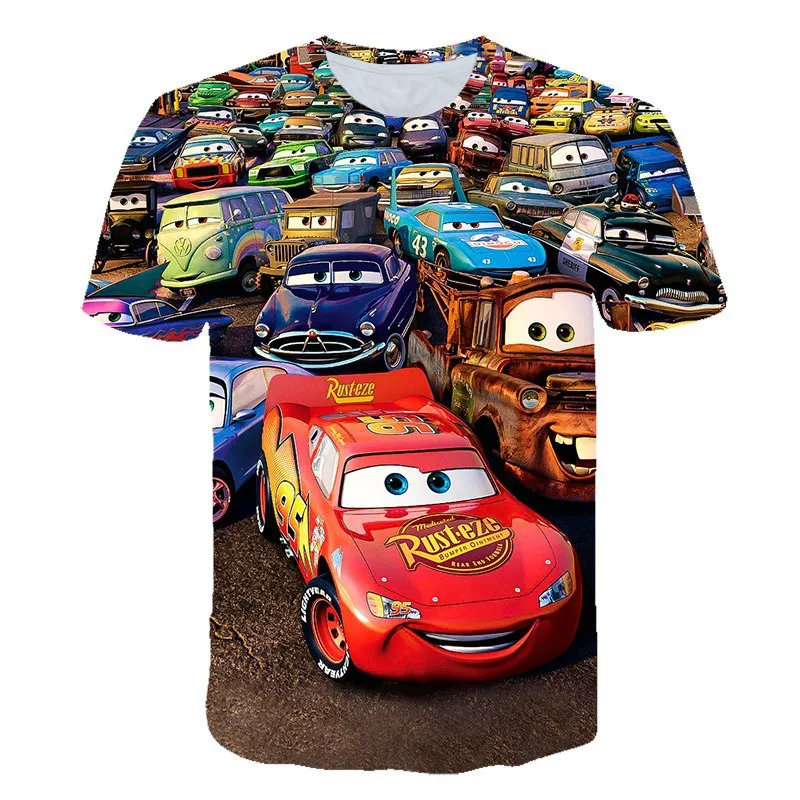 

Cars Children's T-shirt Lightning McQueen 3d Printed Charming Short Sleeve Boys And Girls Top Street Shirt Fashion Clothing