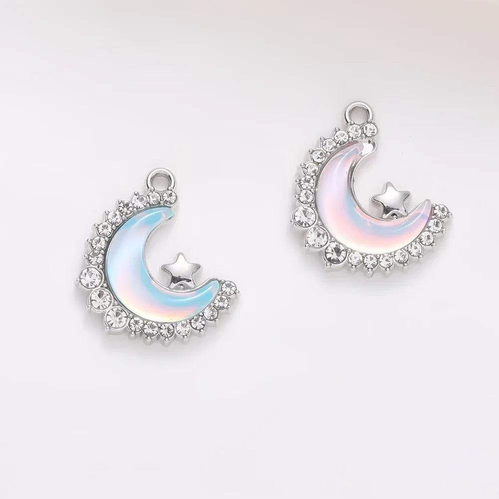 

Фэнтези морская соль синий сплав звезда луна трехмерный кулон одиночный кулон DIY ожерелье ручной работы браслет аксессуары